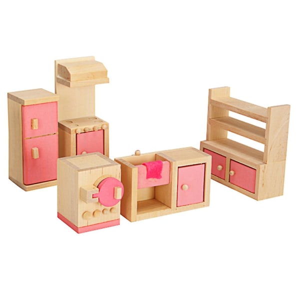 1 Set 1:12 Miniatyr för dockhus Trämöbler Barn för leksaker Present Fo