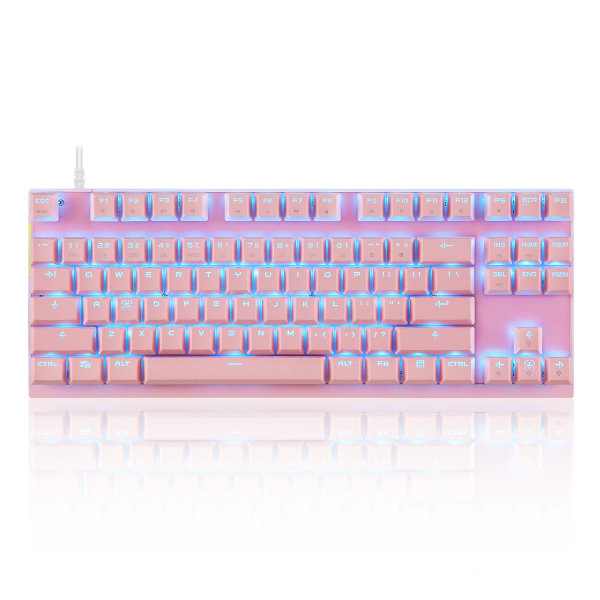 Ck82 Mekaniskt tangentbord 87 tangenter Rgb Gaming Tangentbord med Outmu Blå Switch Multimedia Keyboard N-key Rollover Pink