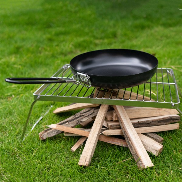 Bärbar brasa grill, silver mini hopfällbar grill, rostfritt stål utomhus, camping grill