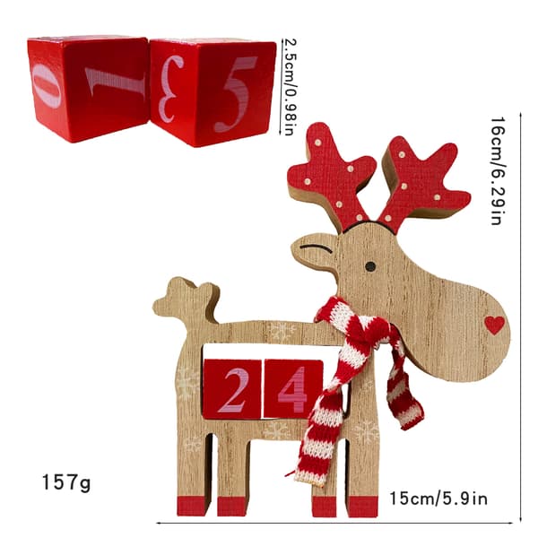 Julepynt Nye Ankomster 3D Julekalender Ornament Tre Reinsdyr Julepynt