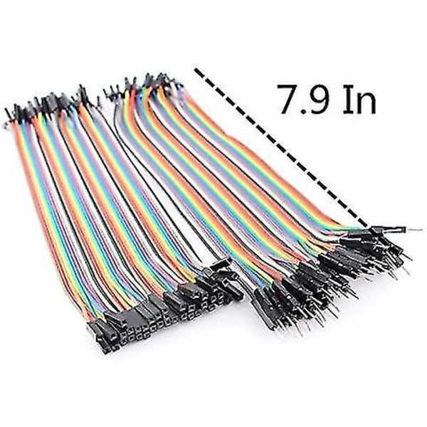 Dupont Jumper Wires 120pins 7.9in Dupont Wire Kit Breadboard Flerfärgad Dupont Wire 40pin hane till hona, 40pin hane till hane, 40pin hona till hona