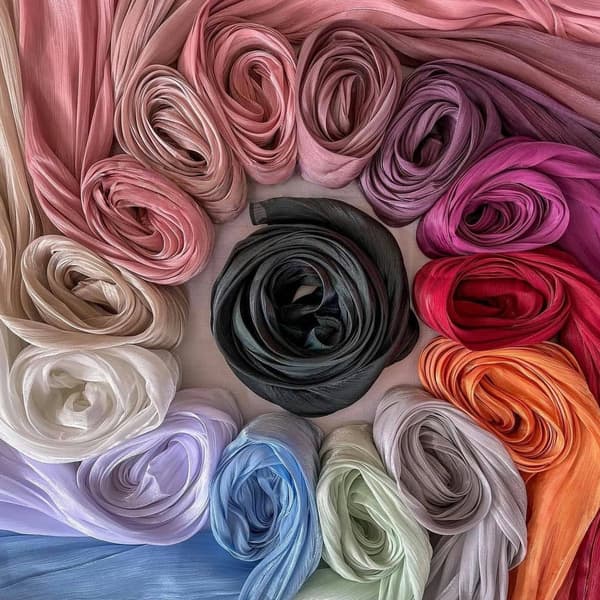 Mångsidig sjal, huvudduk, satinskimrande lång scarf - Off-White