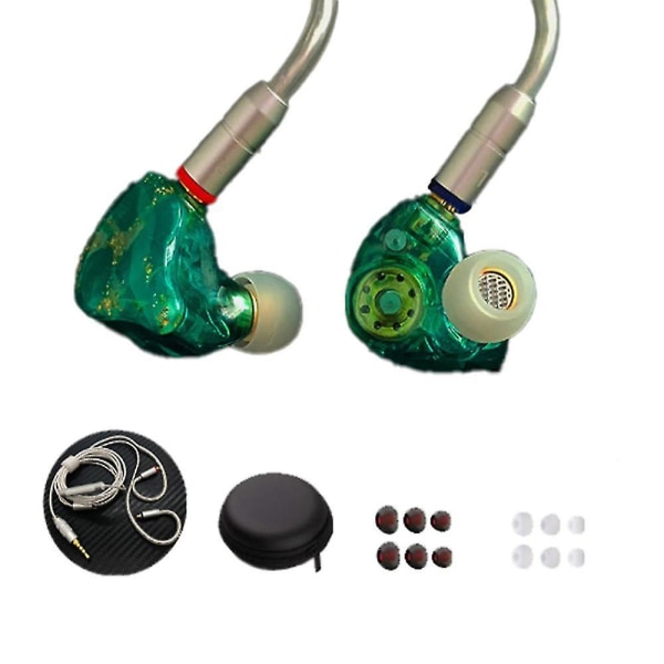 Resin Mmcx-hörlurar Hifi-hörlurar Star Stage-kabel 3,5 mm balanserad för spelare Ios blå(grön)