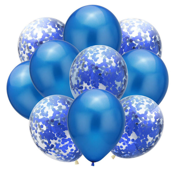 10 klara latexballonger med konfetti och paljetter