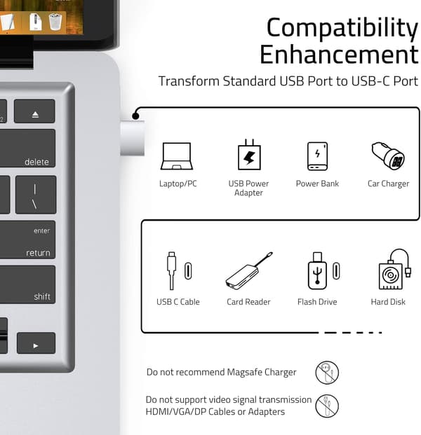 USB-C til USB-adapter, 3-pakning, kompatibel med iPhone 13 12 Pro Max