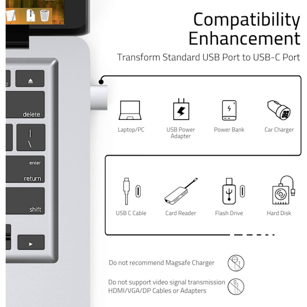 USB-C till USB-adapter 3-pack Kompatibel med iPhone 13 12 Pro Max