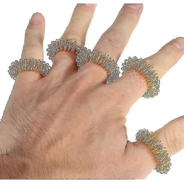 Massage Ringe 5stk/sæt Fingermassage Akupunktur Blå