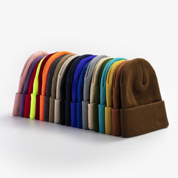 Strikket lue Ensfarget Pullover Beanie Varm lue