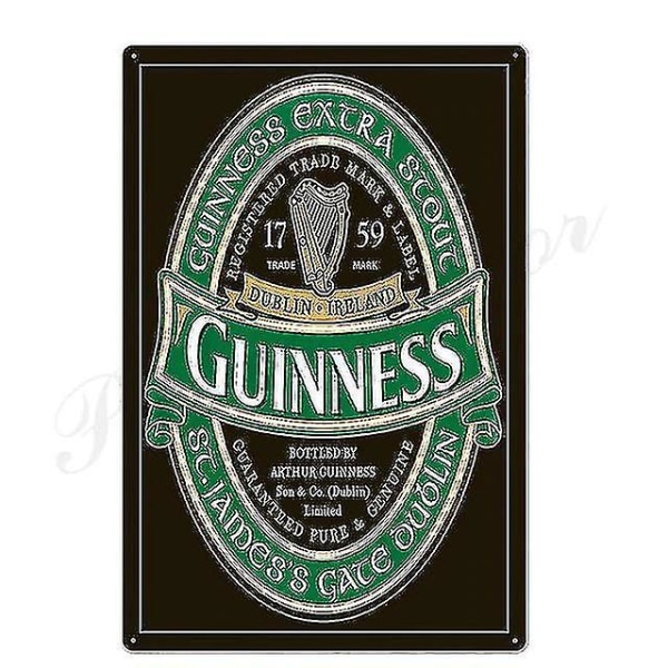 Guinness vintage metallskyltar för väggdekorationer av bar, pub, klubb