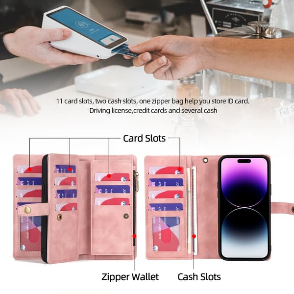 iPhone 12 Pro Max Monitoimipuhelinkotelo - Pinkki