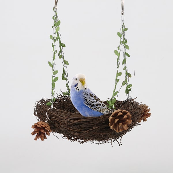 Naturlig Rattan Bo Small Medium Large Fågelgunga för Papegoja Undulat Kakadu Conure