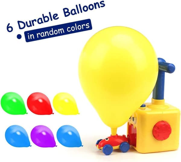 Ilmapalloauto Balloon Racer manuaalisella ilmapumpulla lapsille