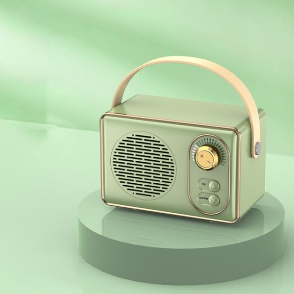 Mini Bluetooth högtalare, 5W-högtalare Tillgänglig 6 timmar Retro Bluetooth -högtalare Vintage 10m överföringsavstånd Campingdekoration (grön)