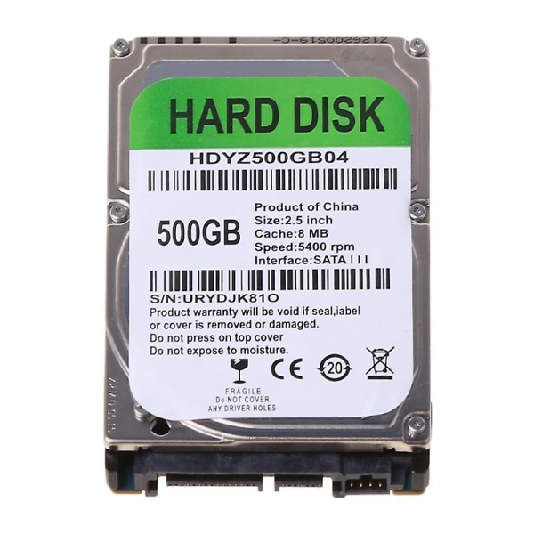 HDD SATA USB-adapterkabel 80/120/160/250/320/500 GB Kompatibel med PC Laptop Intern Mekanisk Hårddisk