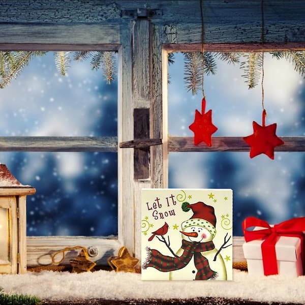 Juletræsmaling Træ Snemand Glædelig Jul Julepynt