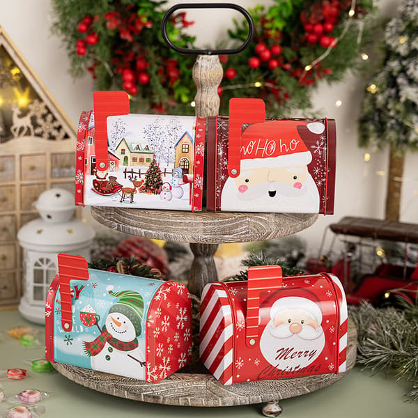 Juldekorationer Brevlåda Plåtask Presentförpackning Godisask Ornament - Stil A