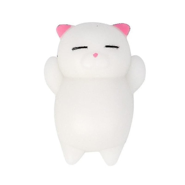 Ghyt Mini Squishy Toy, Antistressboll för kattunge i djurform 1 st, vit)