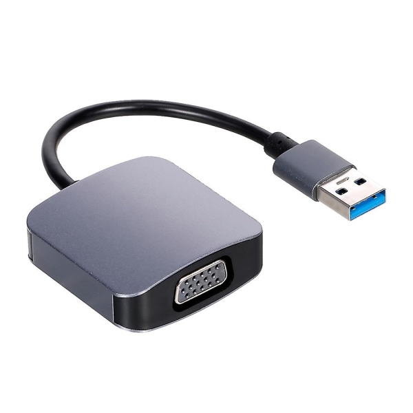 USB till Vga Adapter 1080p Ultra Hd Usb3.0 Video Adapter Skärmspegling Adapter För Tv/bildskärm/projektor Grå
