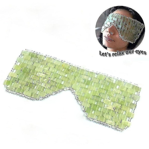 Naturlig Jade Ögonmask Kylning Anti Aging Shade Cover Avslappningspresent|ögonmassageinstrument (grön)