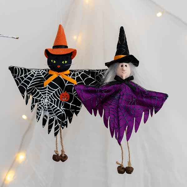 4-pack Halloween hängande spökdekoration - pumpaspöke halm Wi