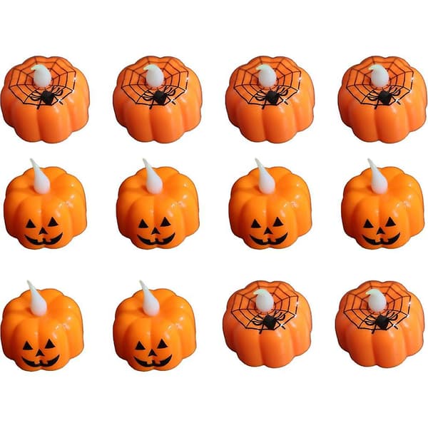 Fladdrande Pumpa Värmeljus 12-pack Fladdrande LED Pumpalampor