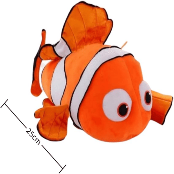 Clownfisk plyschleksak 25 cm, clownfisk plyschdocka, clownfisk kudde