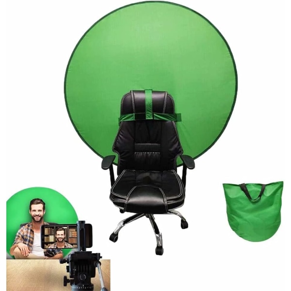 Green screen bakgrund, green screen foto, vikbar bakgrund, diameter 142 cm, med bärväska