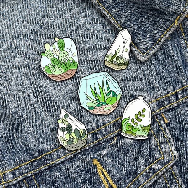 5 stk. Mode Versatile Planteformede Badge Sød Personlighed B