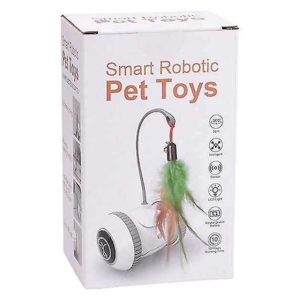 Automatisk sensor Kattleksaker Interaktiv Smart Robotic Elektronisk fjäderteaser Självspelande USB uppladdningsbara kattungeleksaker för husdjur