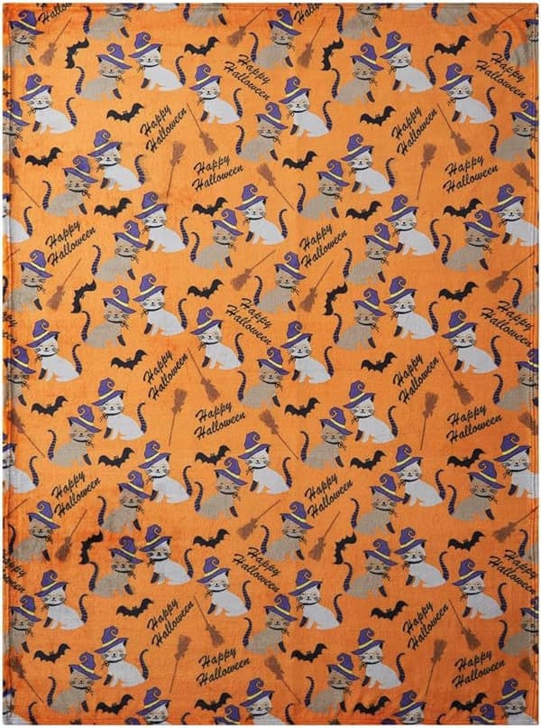 100CM x 150CM Halloween-teppe, perfekt for sofakvelder og senger - 77