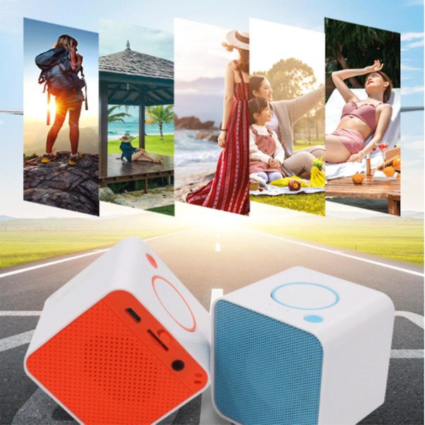 Bärbara högtalare Uppladdningsbara fodral T-flash Card Play Blue Green Orange