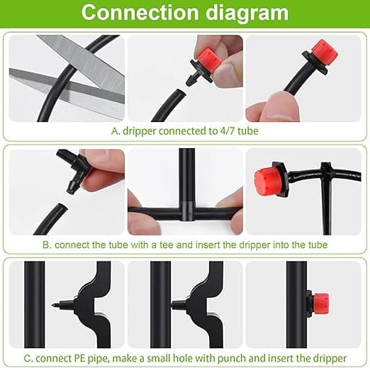 200 st Justerbara Bevattningsdroppar, 1/4'' Droppbevattningssystem