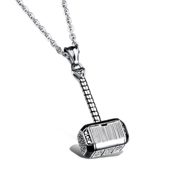 Halsband med Thorhammare för män i rostfritt stål, silver, svart, guld - perfekt present
