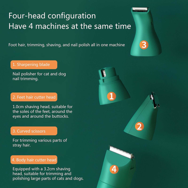Hundvårdsklippare Ladda tassklippare för husdjur Elektrisk rakapparat Nagelkvarn