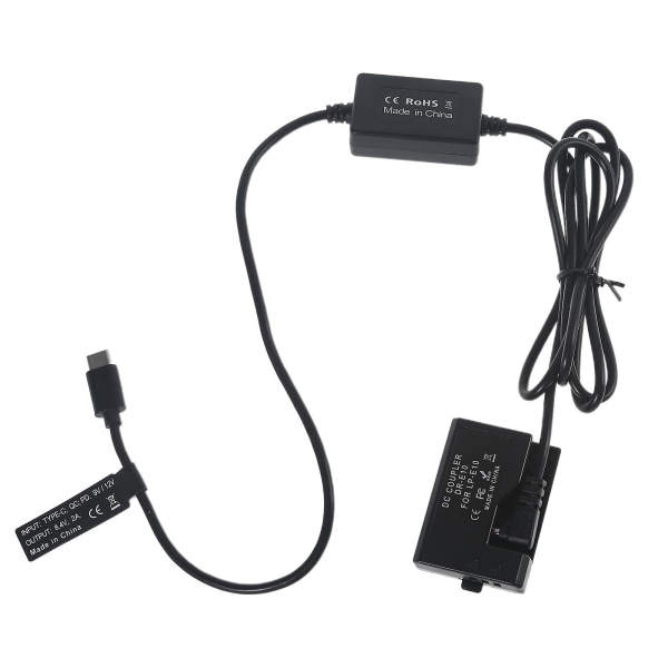 USB Type-c Power Bank-kabel Ack-e10 + Dr-e10 Lp-e10 Dummy-batteri för Canon