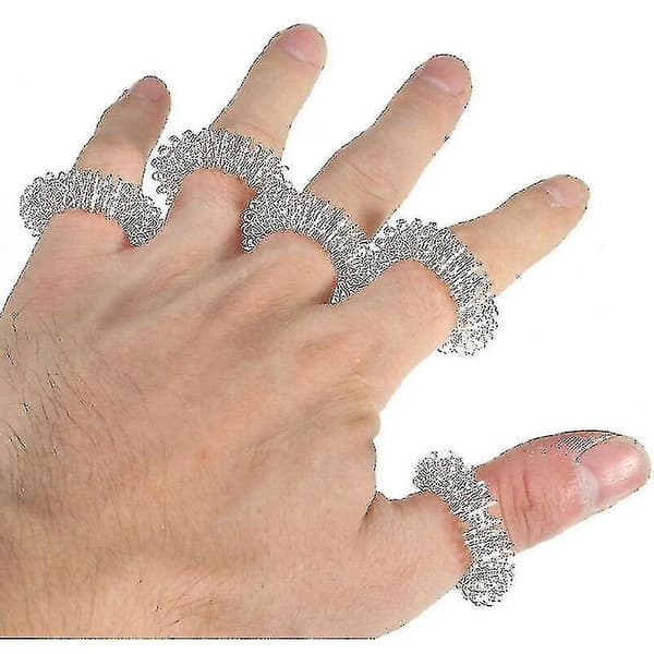 Massage Ringe 5stk/sæt Fingermassage Akupunktur Blå