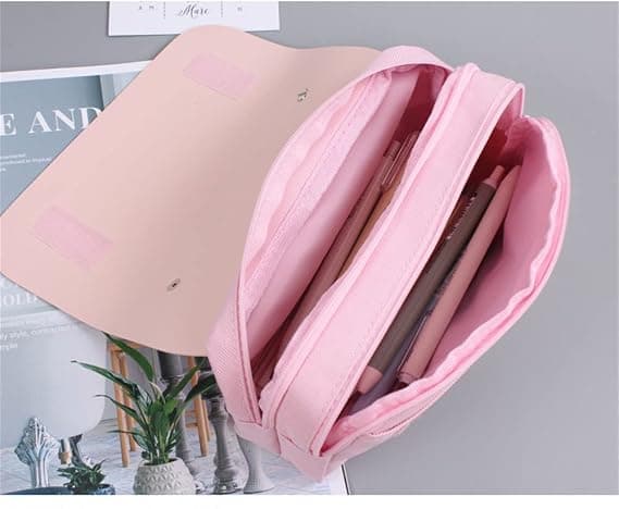 Kawaii Körsbärsblomspennfodral Rosa Söt Pennväska Stor Lock