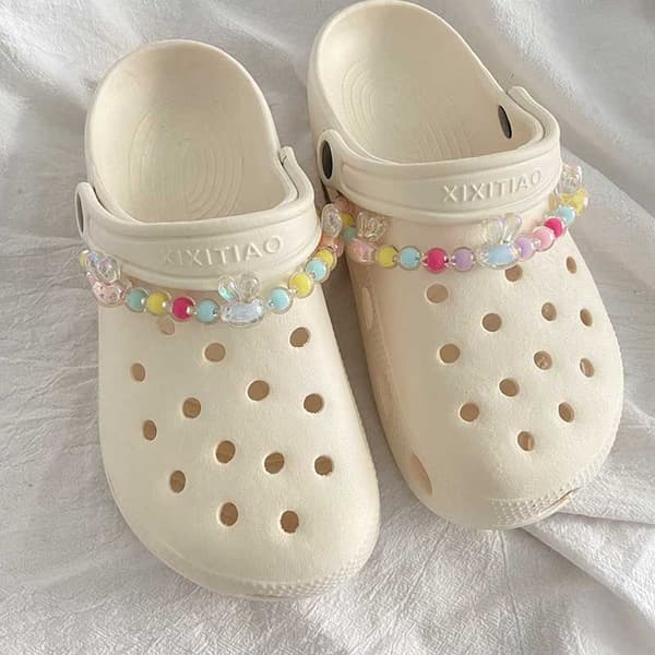 18 Stykker 3D Klog-Sandaler Pynt (Tilfældig Farve), Sko Charms, Klip