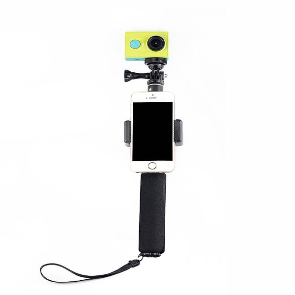 2 i 1 Selfie Stick Monopod med telefonlåsfäste för Gopro Hero 5 Actionkamera tillbehör för Xiaomi Yi 4k Sjcam Sport Cam