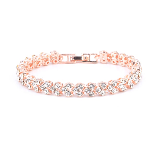 Enkelt romerskt kristallarmband, enkelt diamantfyllt armband, smycken i etnisk stil, roséguld