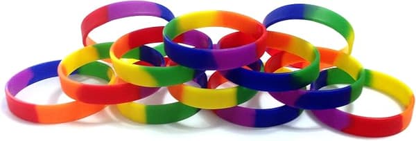 12 regnbue armbånd Silikon gummibånd, 12 stk/pakke