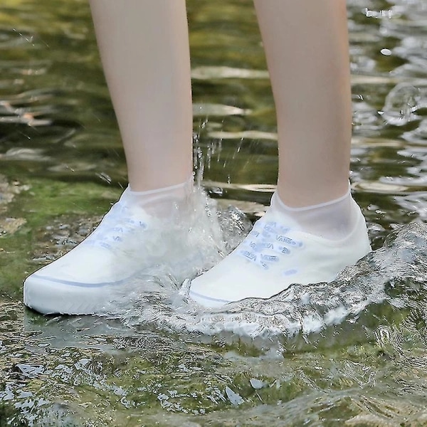 Vattentäta skoöverdrag i silikon, återanvändbara vikbara skoöverdrag i silikon, regnskoöverdrag i silikon för vuxna och barn L L