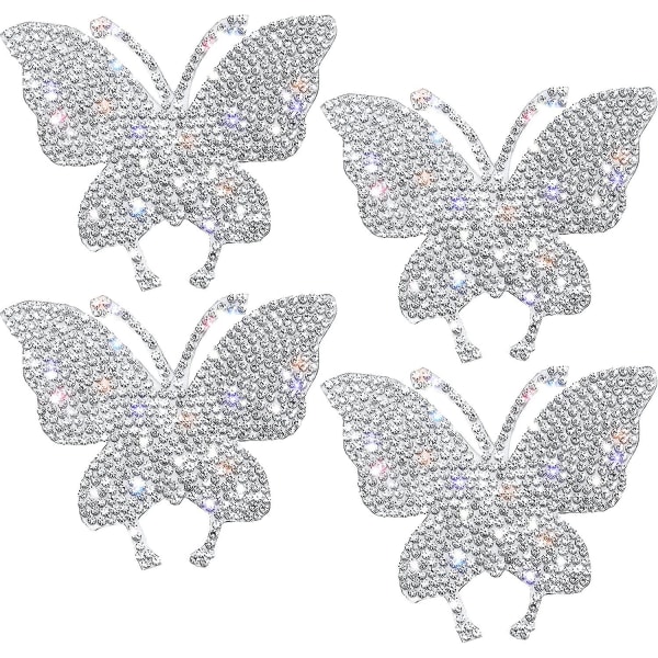 5 stycken Crystal Bildekaler Butterfly Bling Crystal Rhinestone Bildekal Dekal för Bil Bumper Window Bärbara datorer