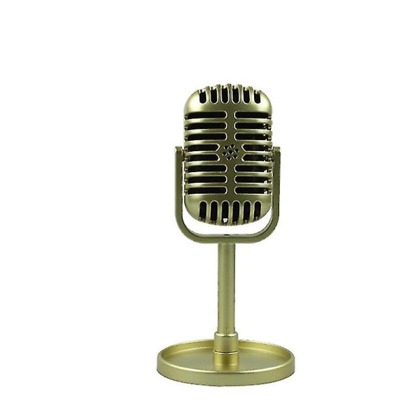 Retro klassisk dynamisk sångmikrofon Vintage stil mikrofon Universal stativ modell Simulerad mikrofon (inte en riktig mikrofon)