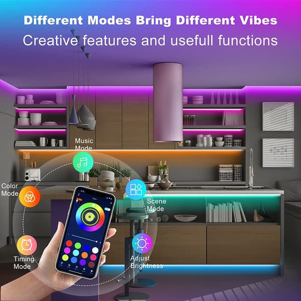 2-Meters Julelys Festgave: 5050 RGB LED-stripe + Bluetooth-app