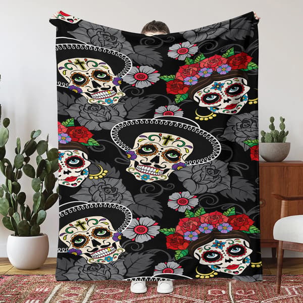 75CM x 100CM Halloween-teppe, perfekt for sofakvelder og senger - 20