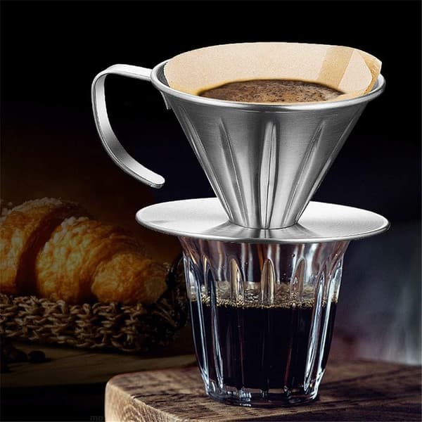 Rustfrit Stål Kaffe Filterholder Genanvendelig Kaffe Filter Dryp