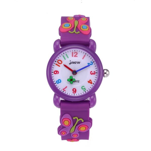 Flicka Butterfly Klocka, lila