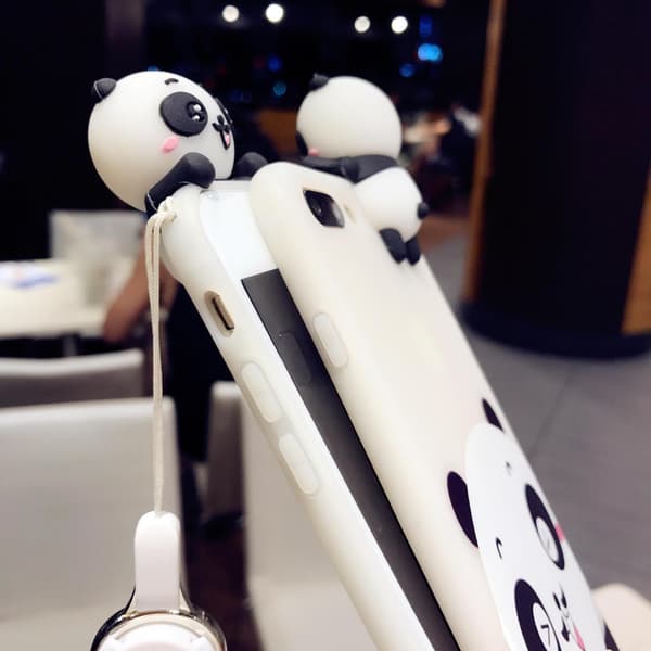 3D Cartoon Panda Telefonfodral för iPhone 11pro max Mjukt Bakstycke C