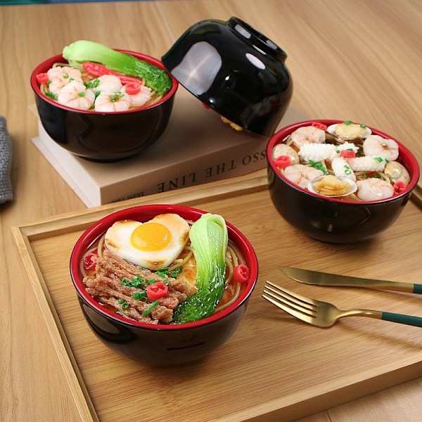 Simulerad Matmodell Spargris Japanese Ramen Skål Pengaburk Dekoration